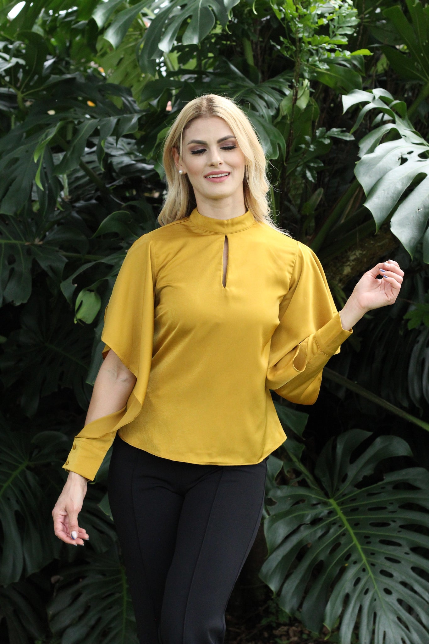 Blusa citron manga abierta