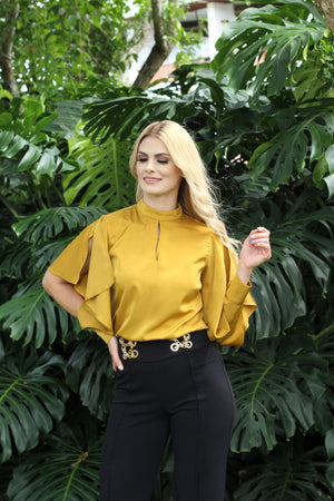 Blusa citron manga abierta